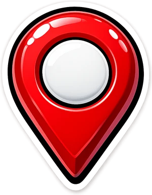 Glossy red map pin sticker