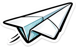 Paper airplane sticker